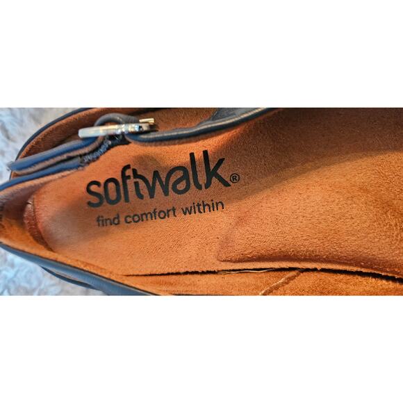 SoftWalk Sandy Slingback Flat Sandal Women Size 7.5M Navy Leather Comfort Within - Picture 4 of 5
